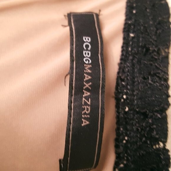 BCBGMaxazria Black Lace Illusion Dress Long Sleeve - Picture 6 of 6